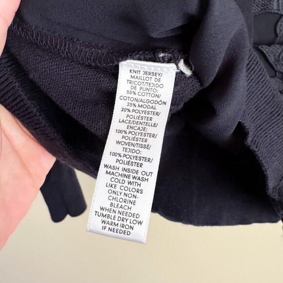 Loft Navy Blue Floral Overlay Lightweight Cardigan Sweater - XSP - Picture 4 of 7